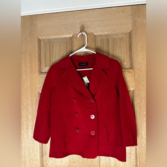 Talbots new women’s red‎ wool peacoat size 4 - Picture 1 of 6